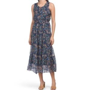NWT LARA GUIDOTTI Silk Blend Floral Printed Maxi Dress
